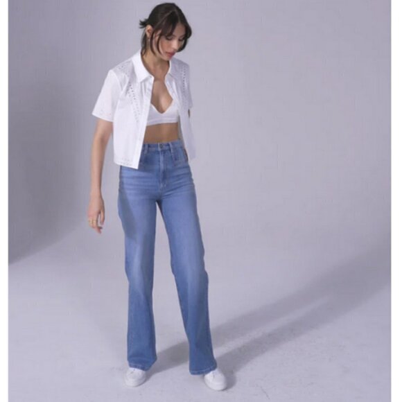 💕FAVORITE DAUGHTER💕 The Jordie Super High Rise Wide Leg Jeans ~ Madrid 26 NWT - Picture 4 of 14